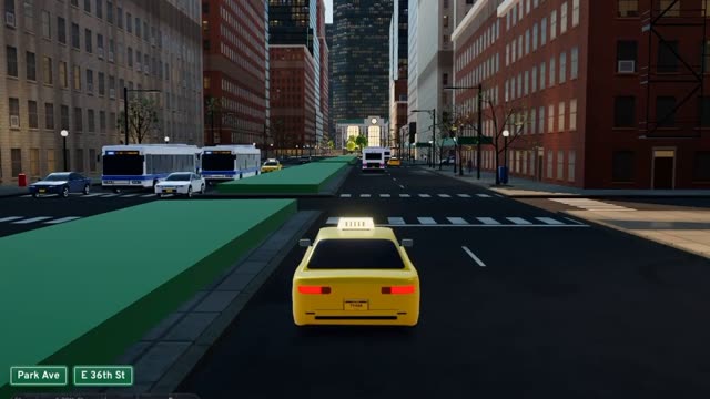 Slop New York: a yellow taxi on Park Avenue at East 36th Street