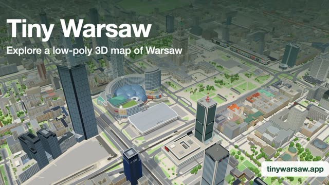 Tiny Warsaw: low-poly central Warsaw with the Palace of Culture